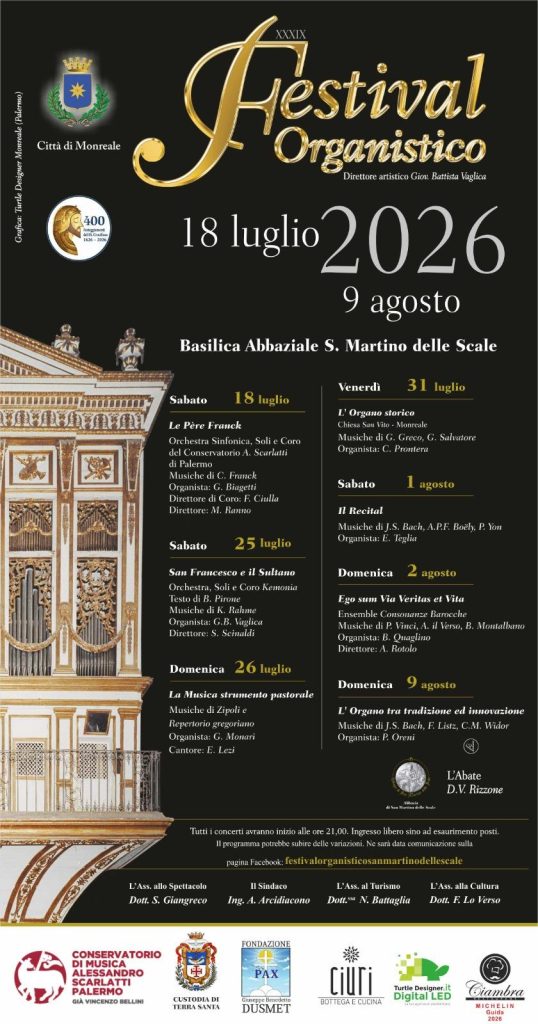 XXXIX Festival Organistico di San Martino delle Scale: quarant'anni di musica, storia e comunità